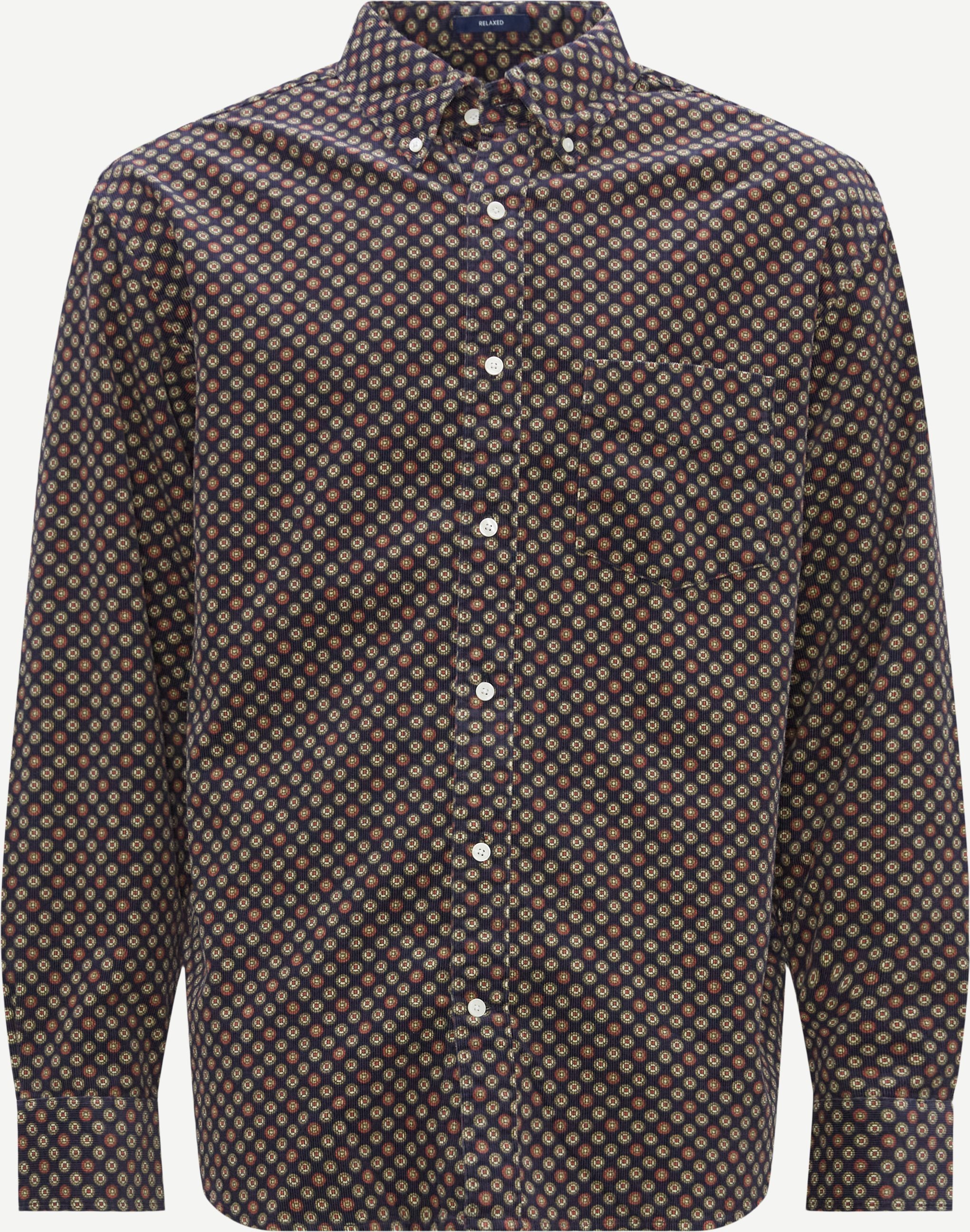 Gant Skjorter D2. REL FOULARD PRINTED CORD SHIRT 3220078 Blå